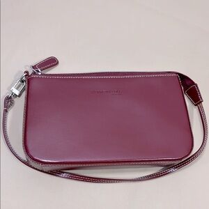 Kenneth Cole Burgundy Leather Wristlet Clutch